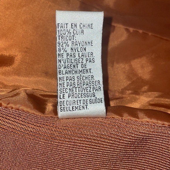 Peter Nygard‎ Womens Jacket Bronze Color Leather Embroidered Front Size Small - Picture 4 of 7